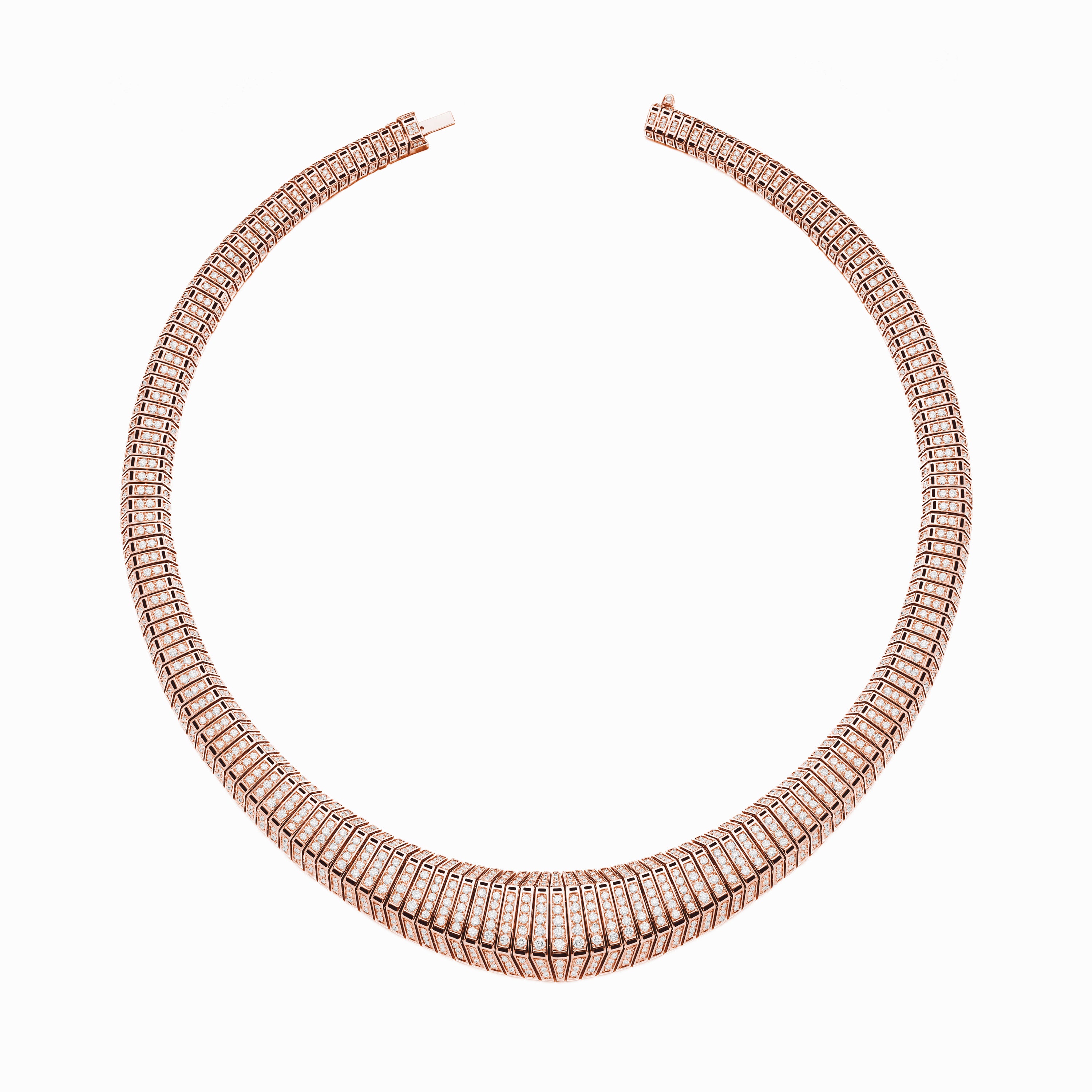 Al Zain Edge collection Rose gold necklace on a white background.
