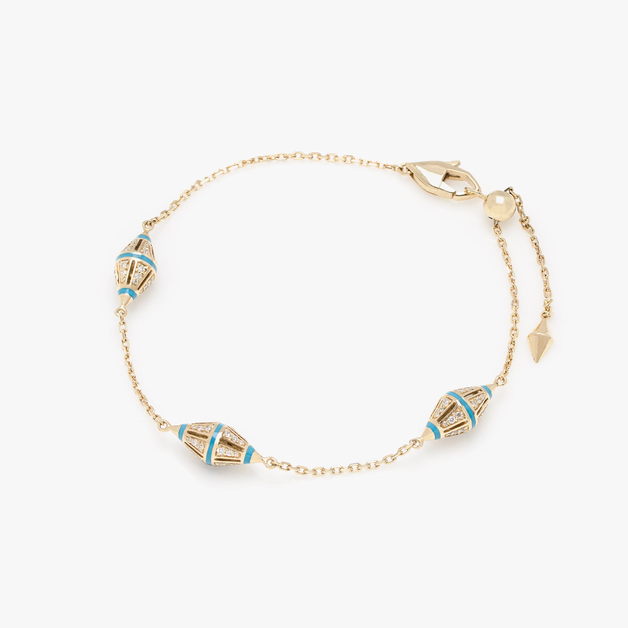 Al Merriyah Hyceram Bracelet in Yellow Gold with Diamonds