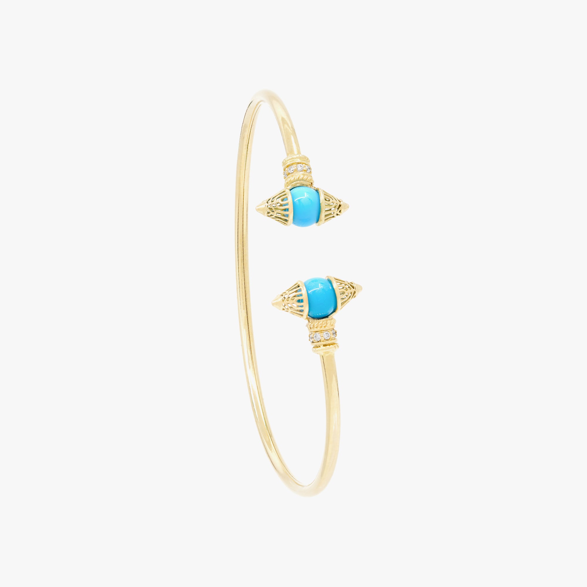 Al Merriyah moods colour Bangle in 18k gold with Turquoise and Diamonds