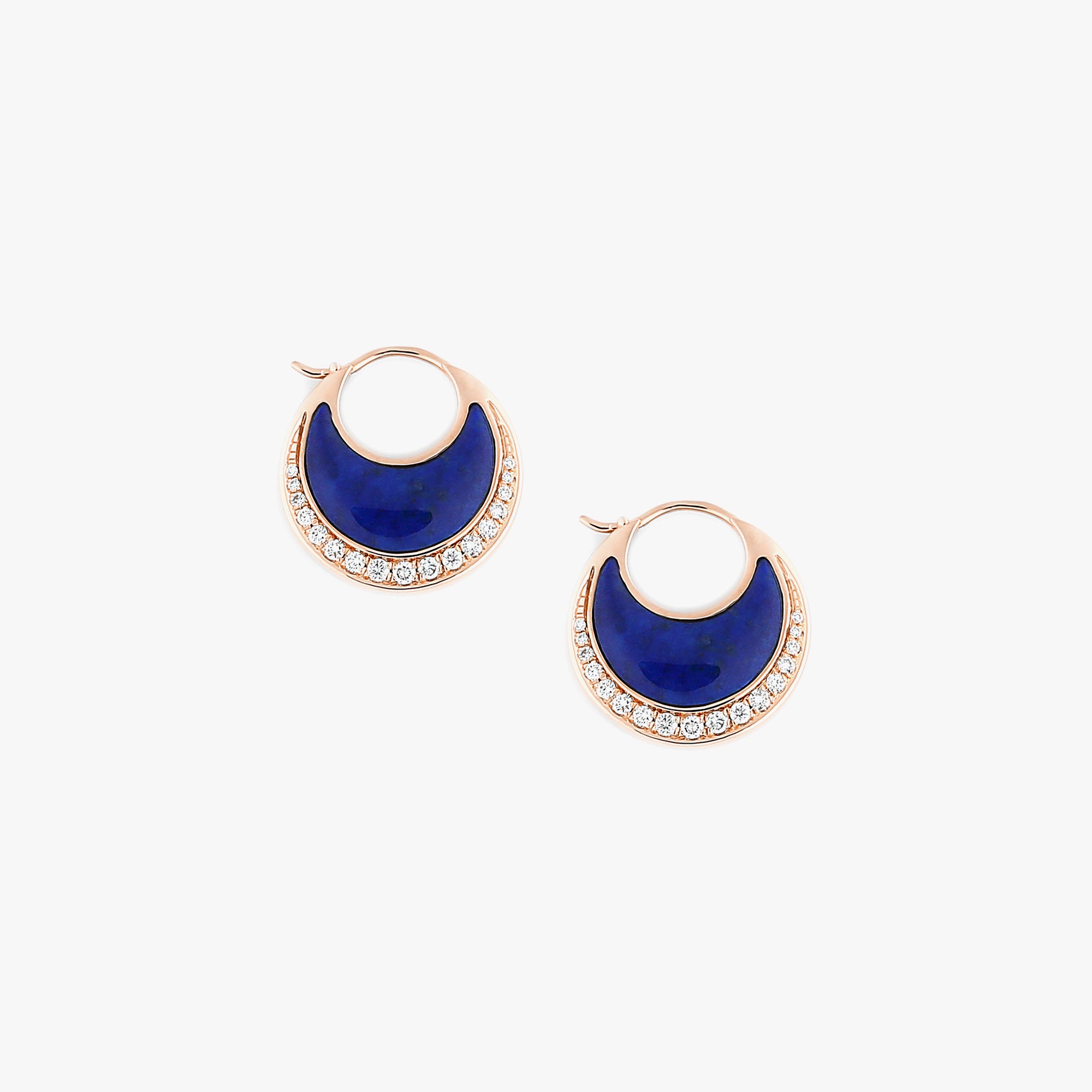 Al Hilal earrings in rose gold with lapis stone and diamonds