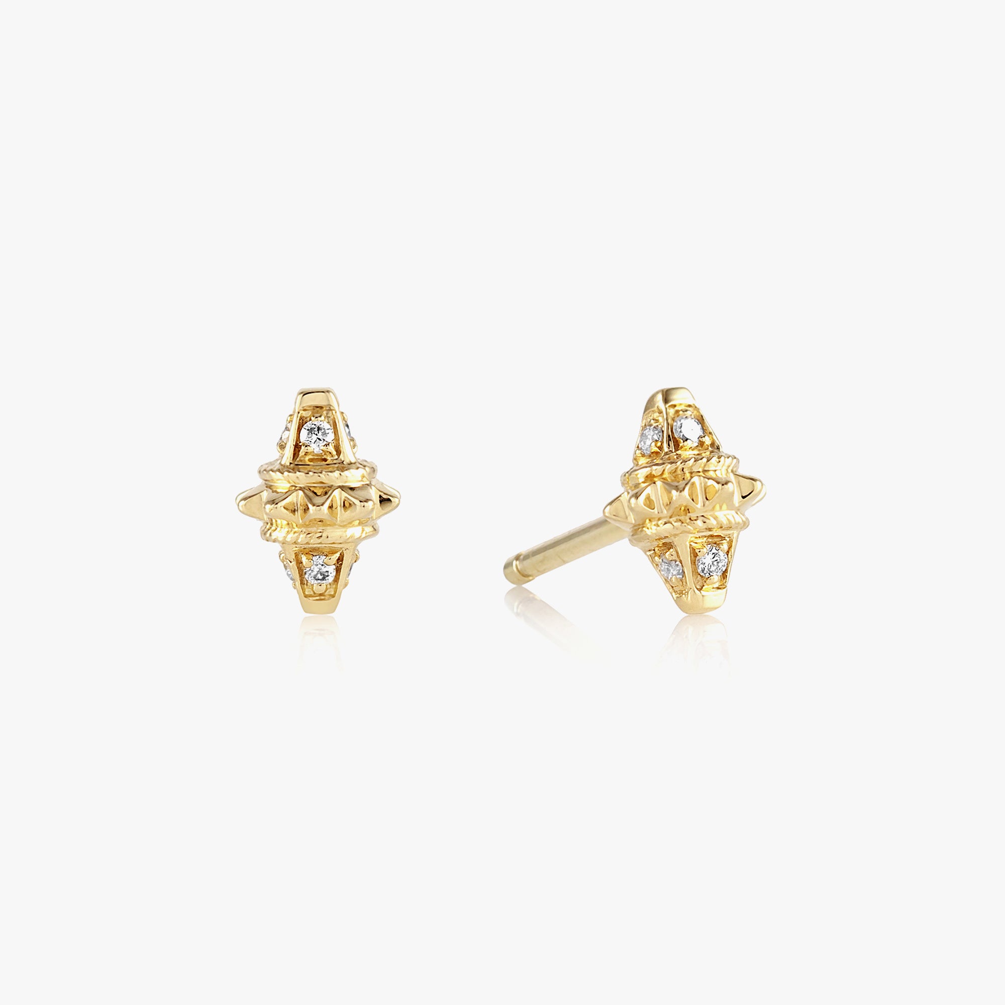 18k Hab El Hayl Origins Earring in Yellow Gold with Diamonds