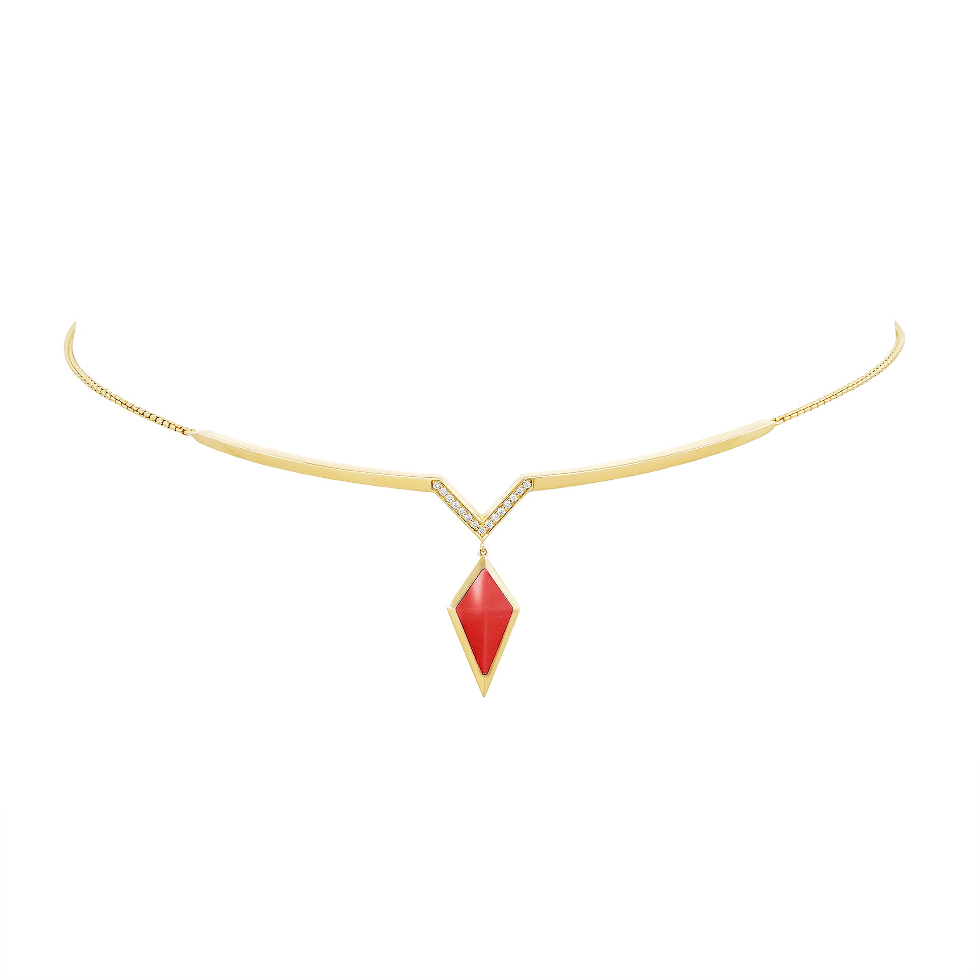 Al Merta’shah Choker in Diamonds and  Red Agate