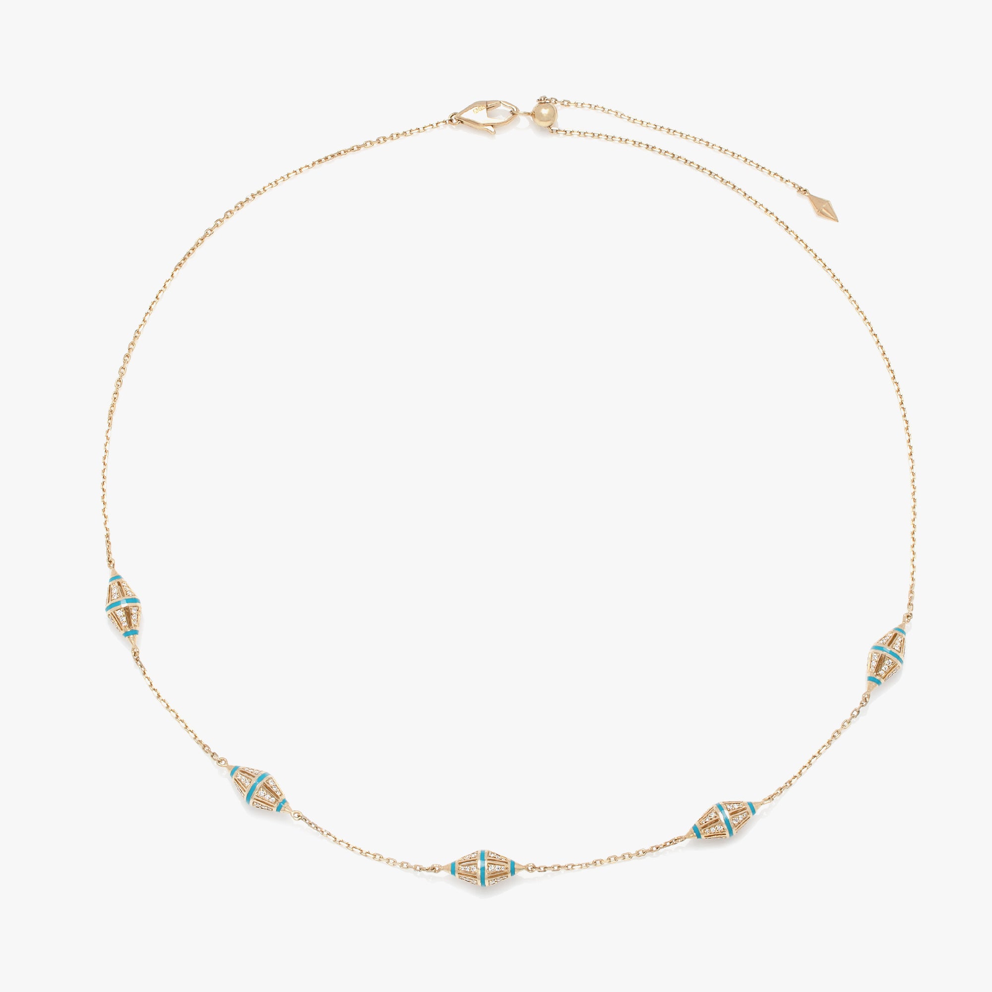 Al Merriyah Hyceram Choker Necklace in Yellow Gold with Diamonds