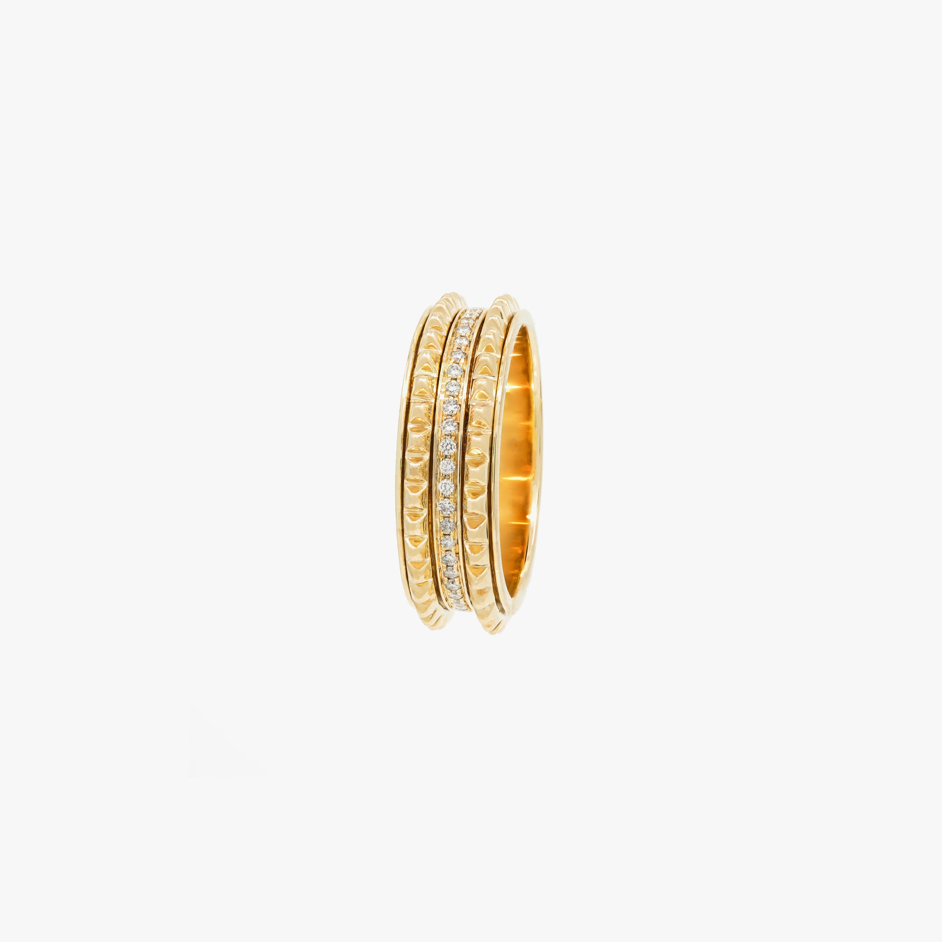 18k Hab El Hayl Evolution Ring in Yellow Gold with Diamonds