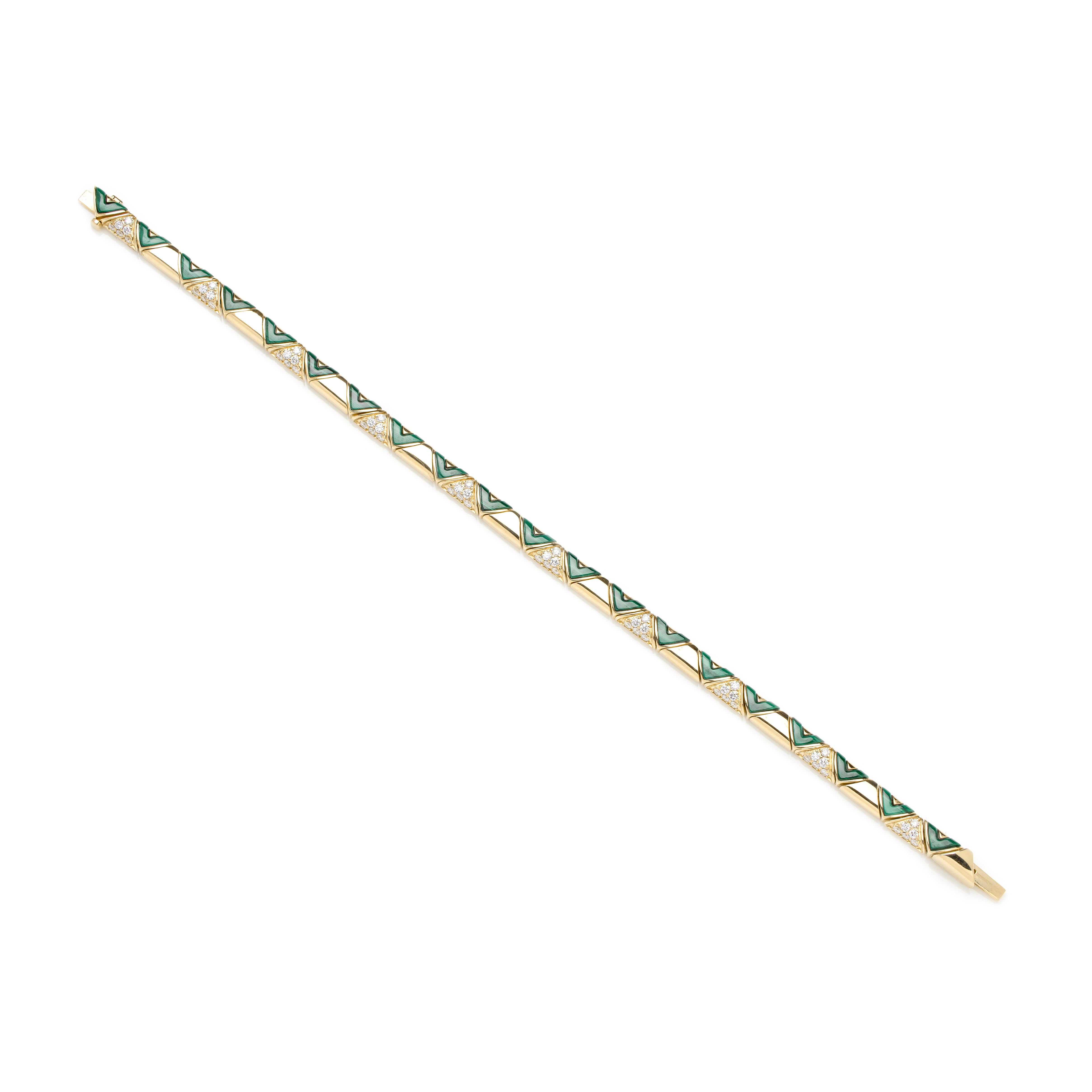 Sadu bracelet with diamonds and malachite