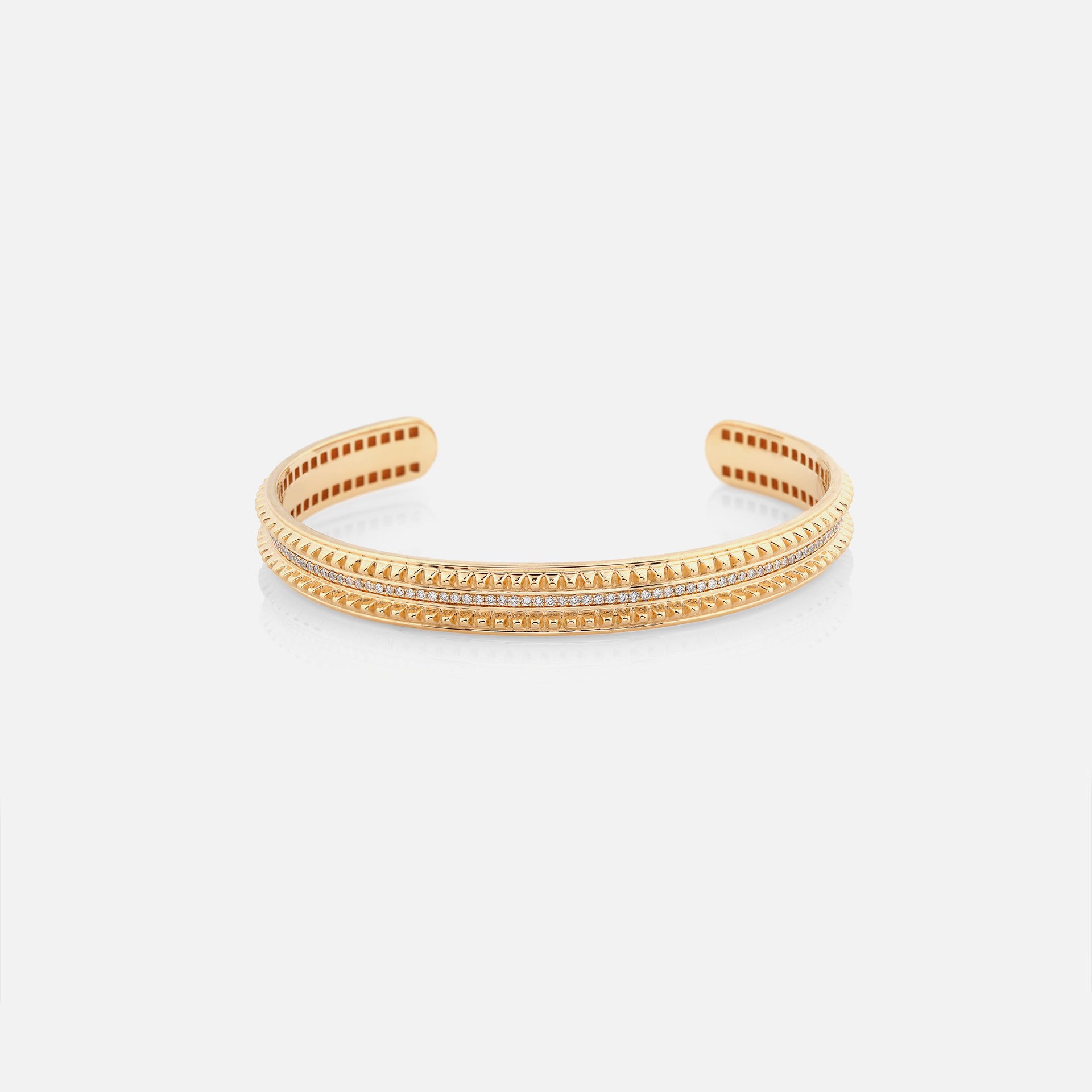 18k Hab El Hayl Evolution Bangle in Yellow Gold with Diamonds - Al Zain Jewellery