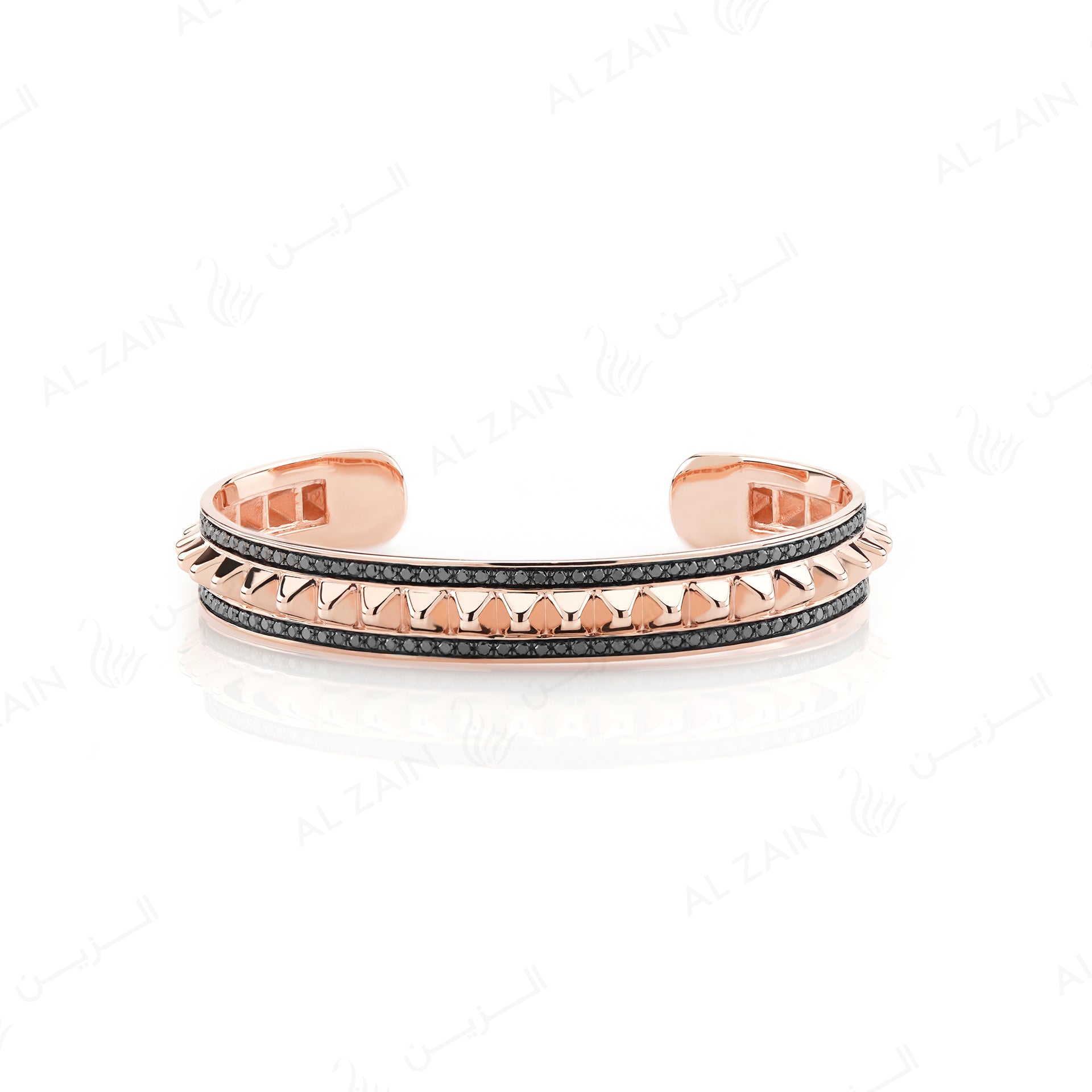 Hab El Hayl 2nd Edition Bangle in Rose Gold with  Black Diamonds