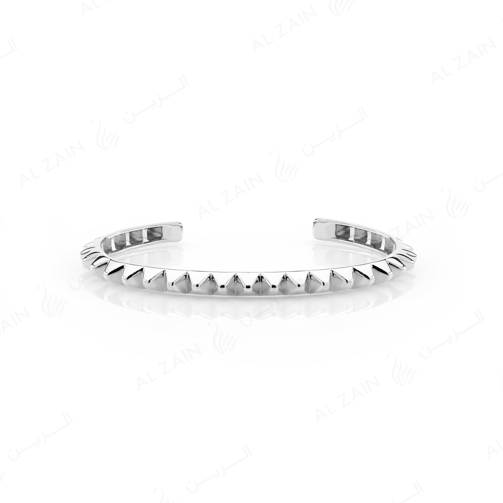 Hab El Hayl 2nd Edition Bangle in White Gold with Diamonds on tip