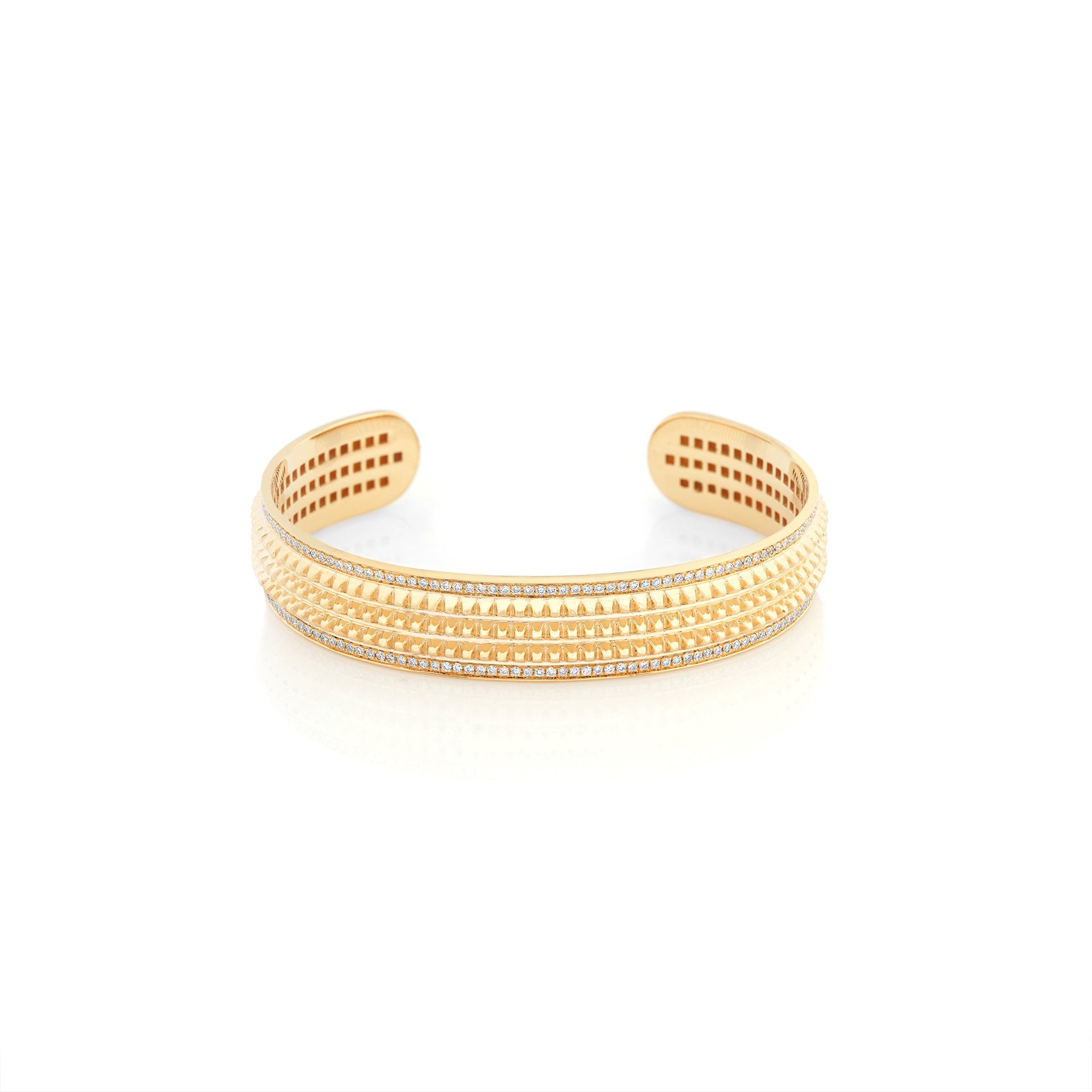 18k Hab El Hayl Evolution Bangle in Yellow Gold with Diamonds