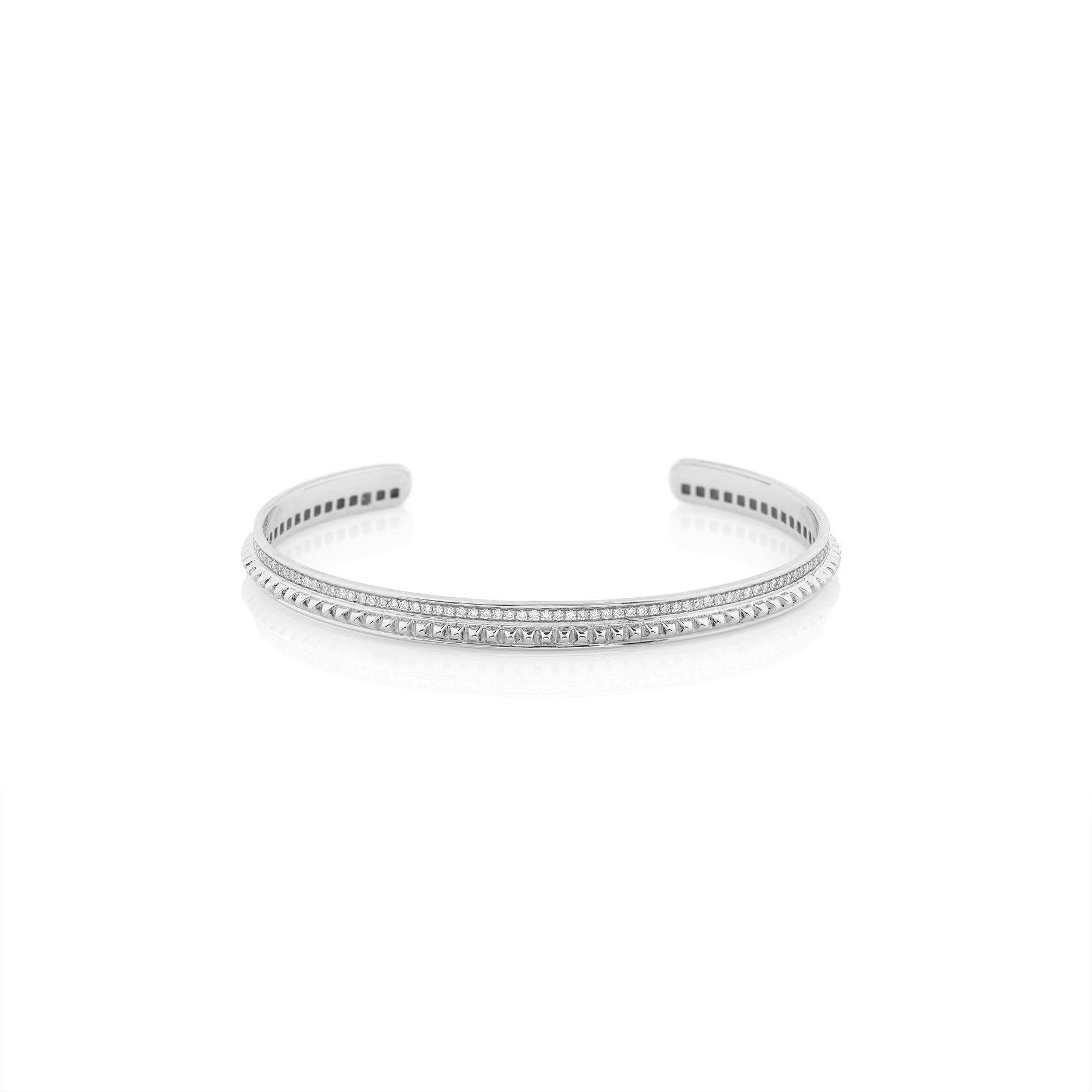 18k Hab El Hayl Evolution Bangle in White Gold with Diamonds