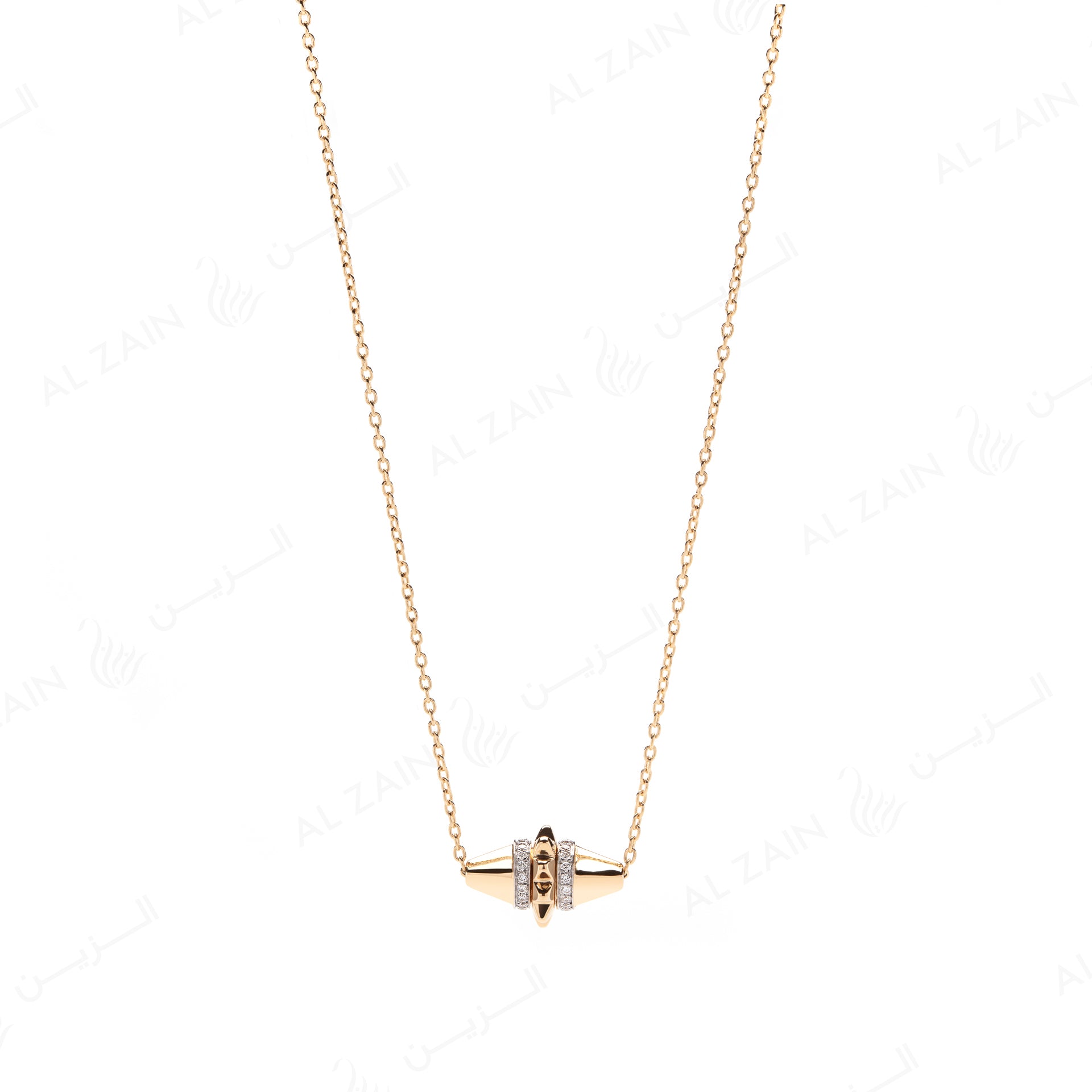 Hab El Hayl Necklace in Yellow Gold with Diamonds - Al Zain Jewellery