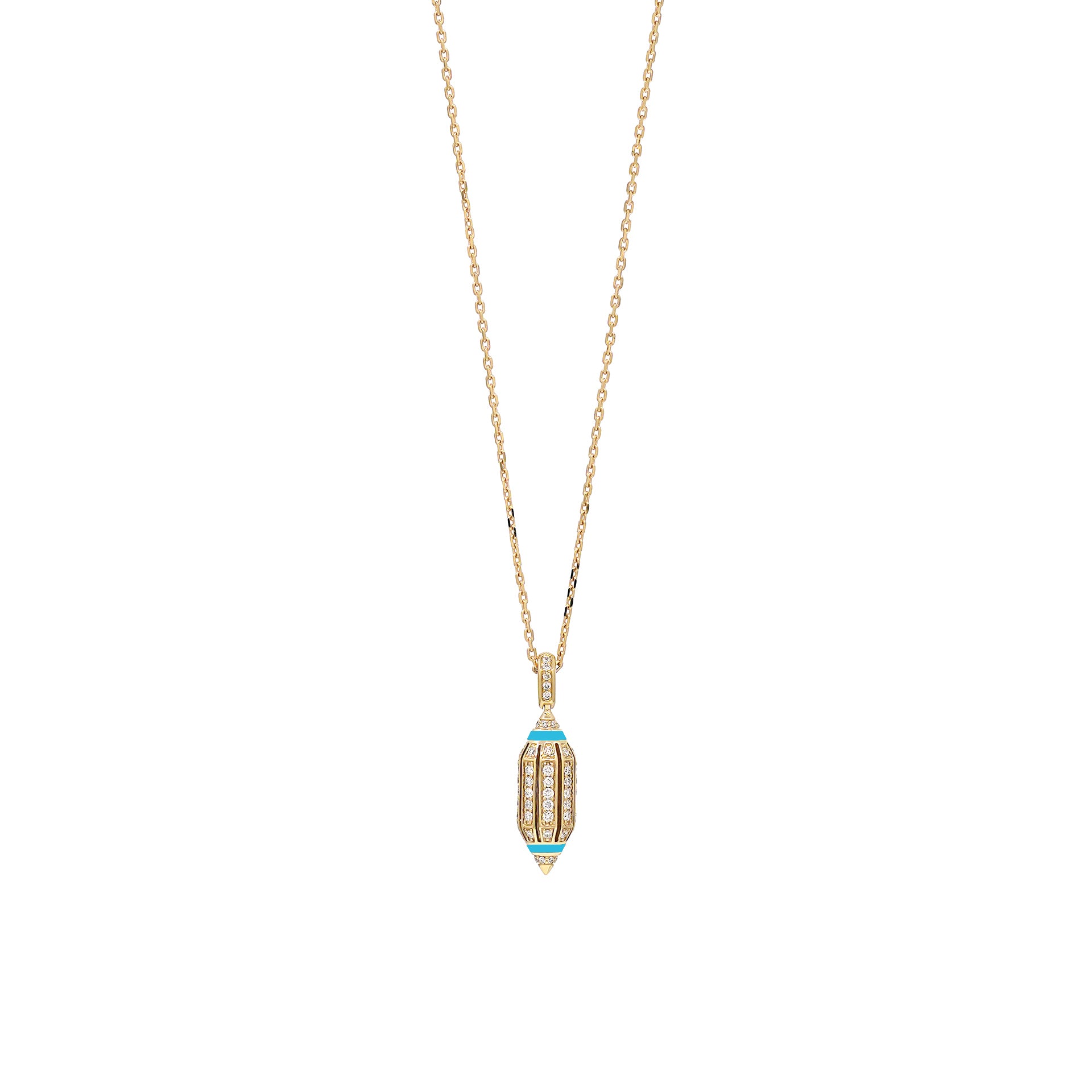 Al Merriyah Hyceram Necklace in Yellow Gold with Diamonds