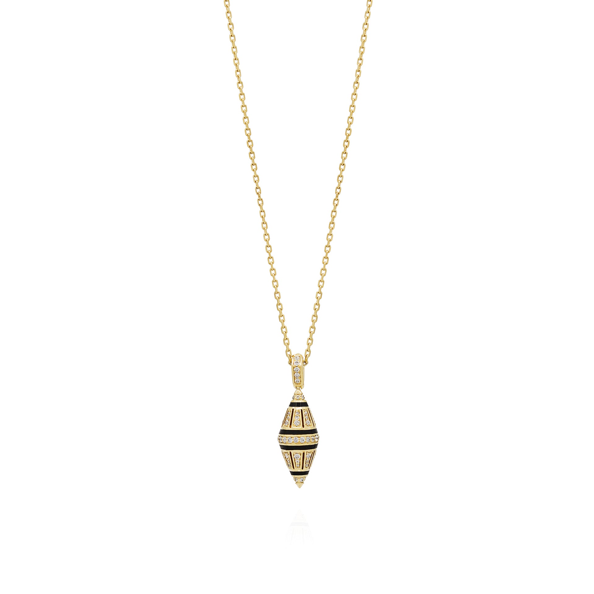 Al Merriyah Hyceram Pendant Necklace In Yellow Gold With Diamonds