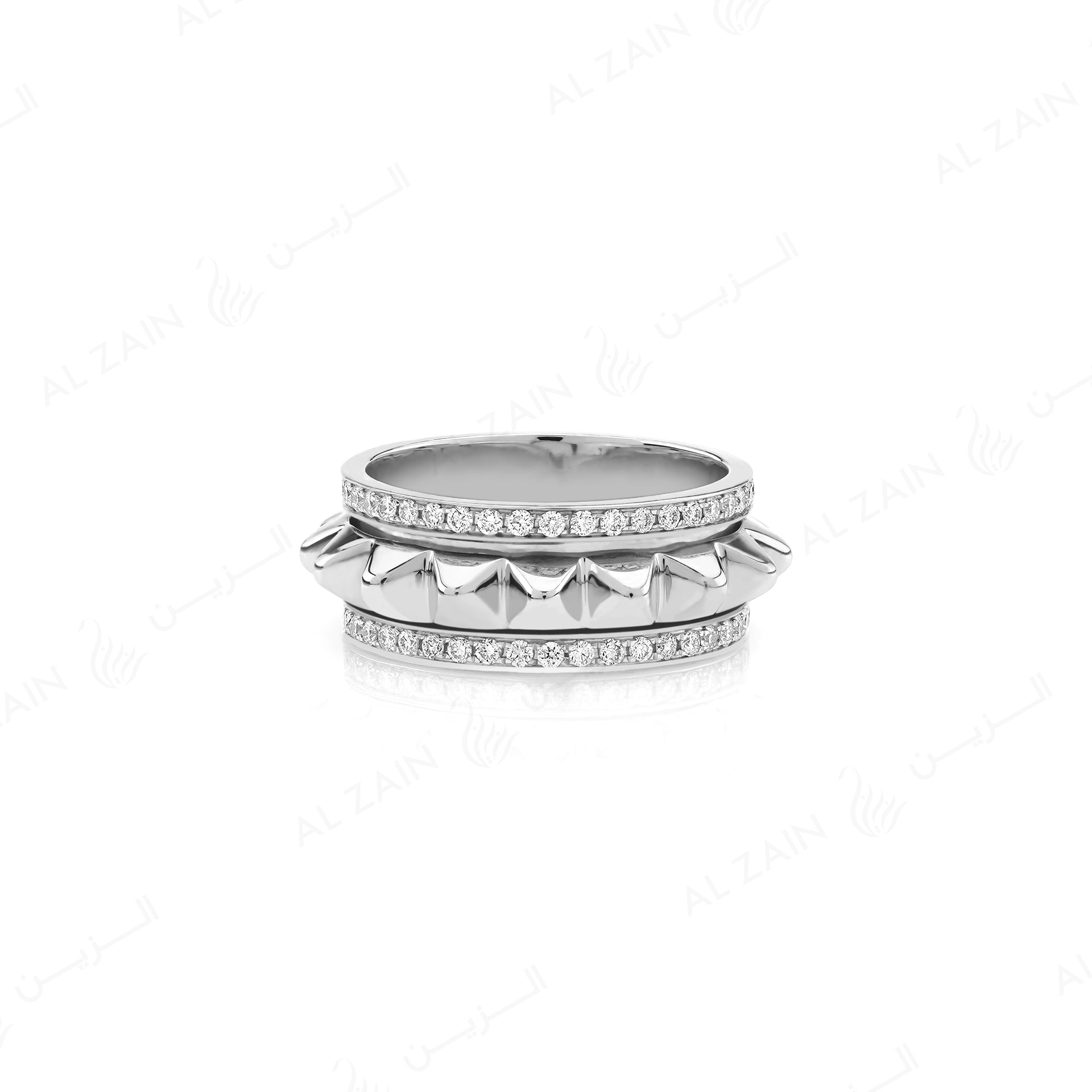 Hab El Hayl 2nd Edition Ring in White Gold with Diamonds