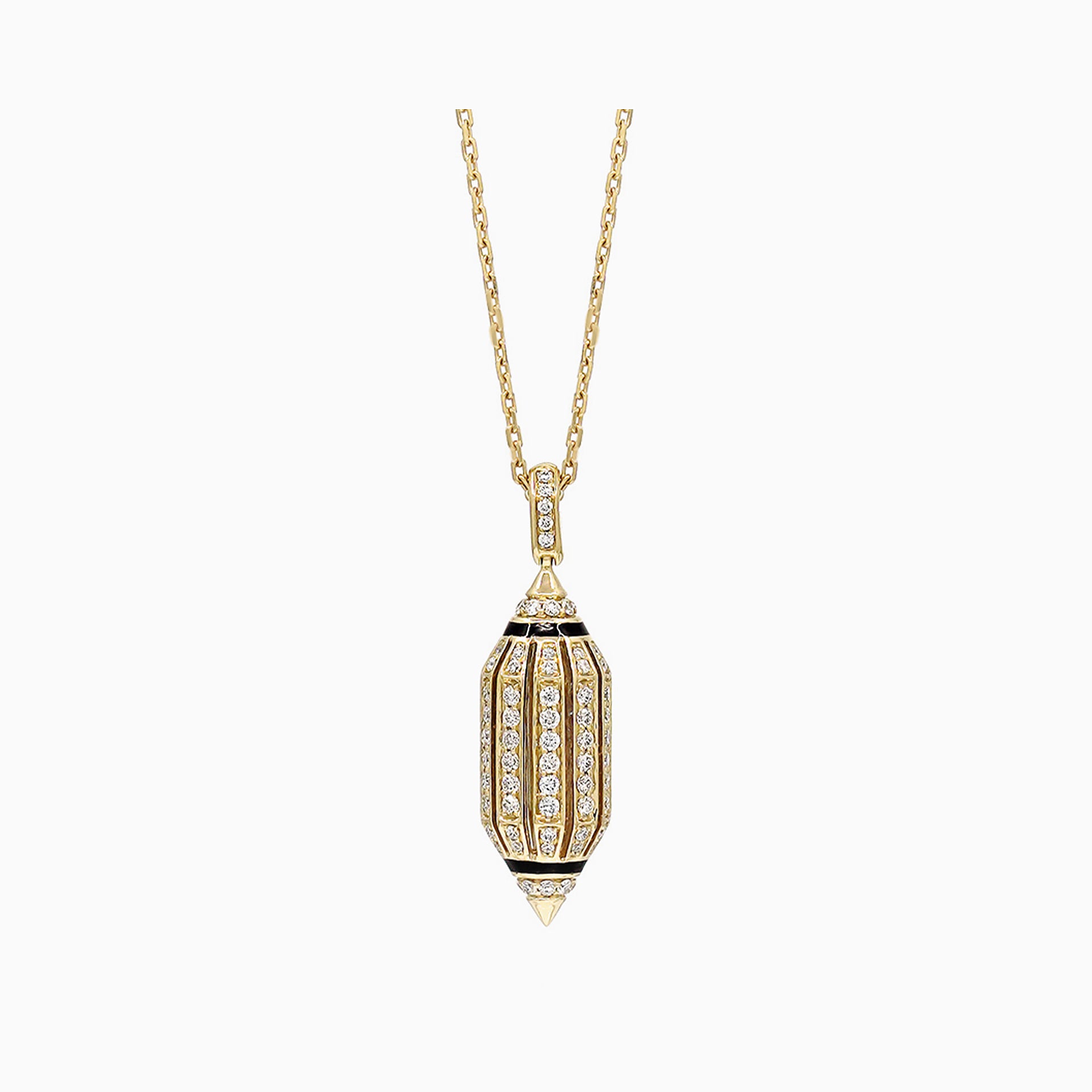 Al Zain Jewellery Al Merriyah Gold necklace with a diamond pendant on a white background
