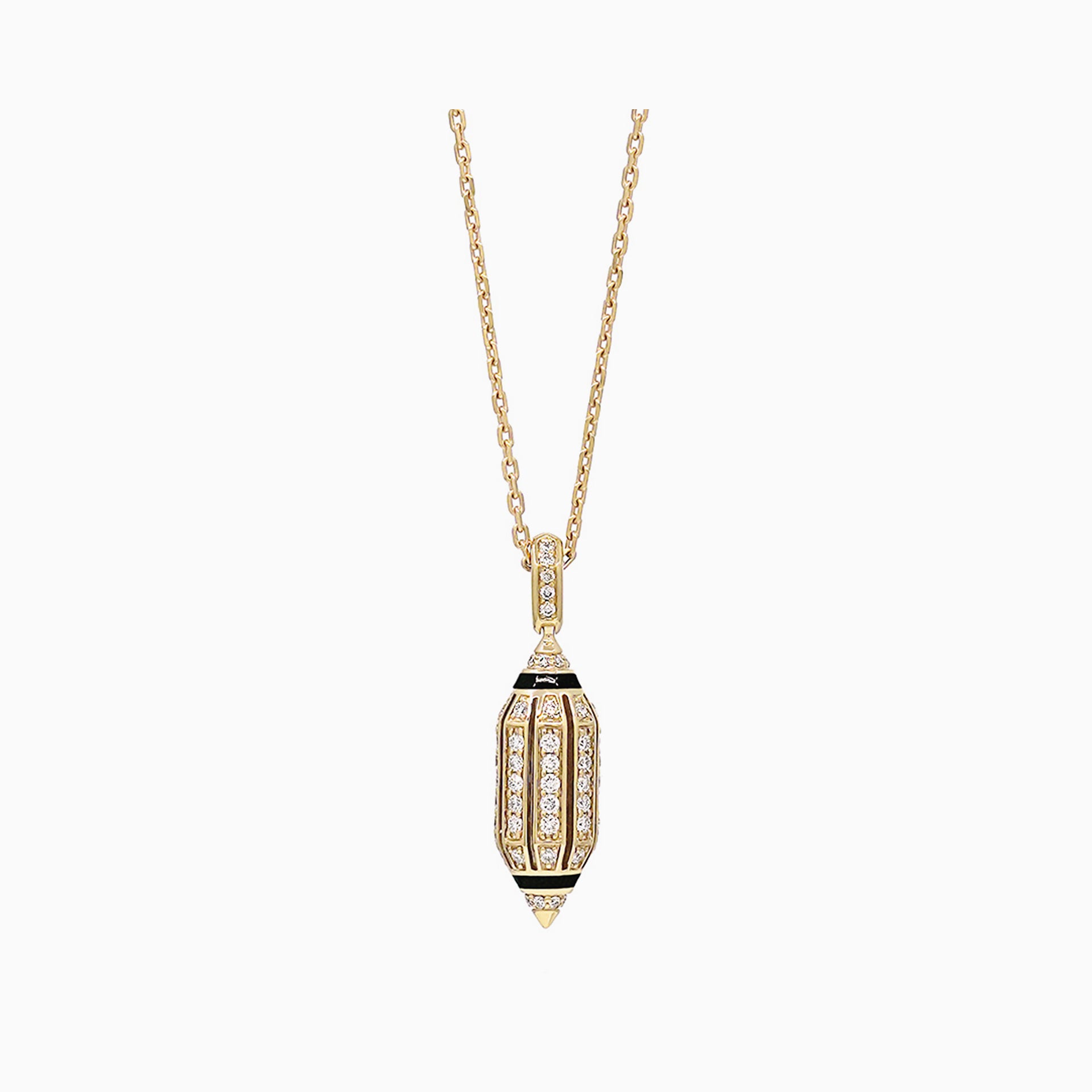 Al Zain Jewellery Al Merriyah Gold necklace with a diamond pendant on a white background