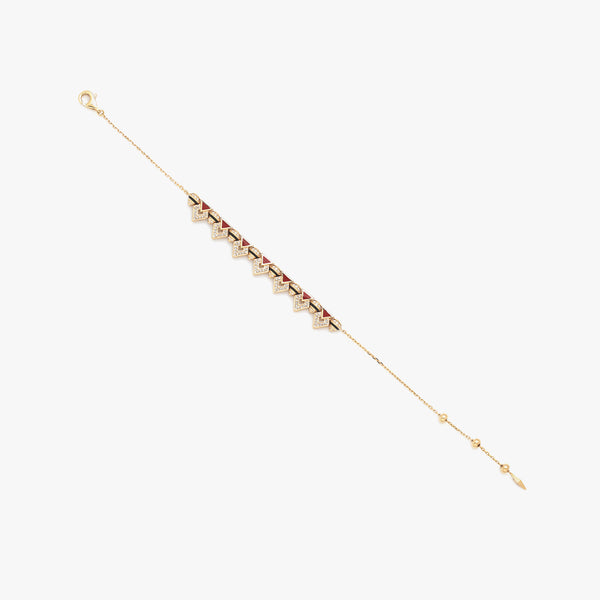 Mosaic Rouge Bracelet in 18K Yellow Gold And Diamonds