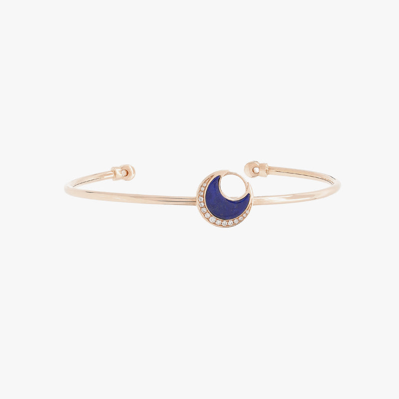 Al Hilal bangle in rose gold with lapis stone and diamonds
