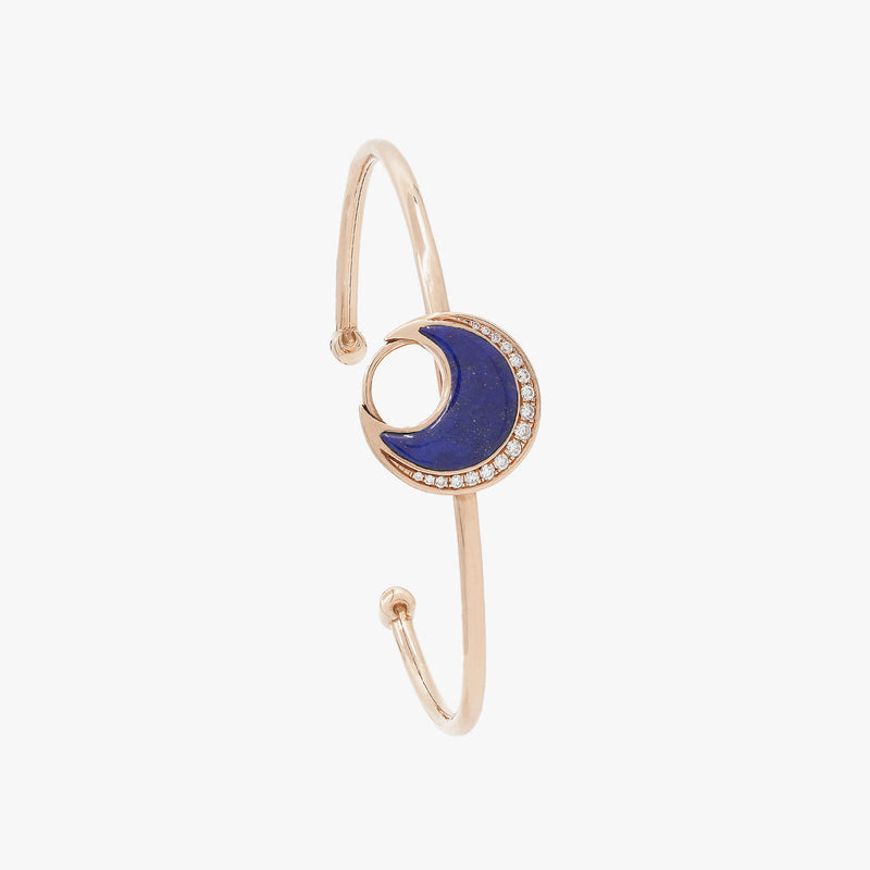 Al Hilal bangle in rose gold with lapis stone and diamonds