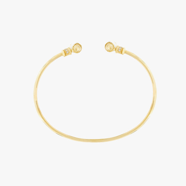 Al Merriyah moods colour Bangle in 18k Yellow gold with Mother of Pearl and Diamonds