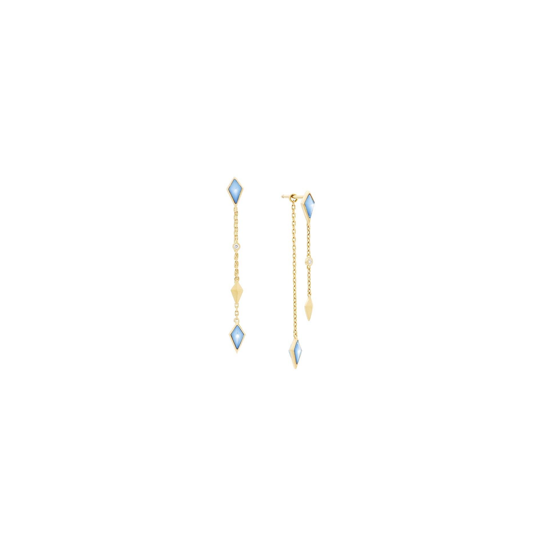 Al Merta’shah Earrings in Diamonds and Blue Agate