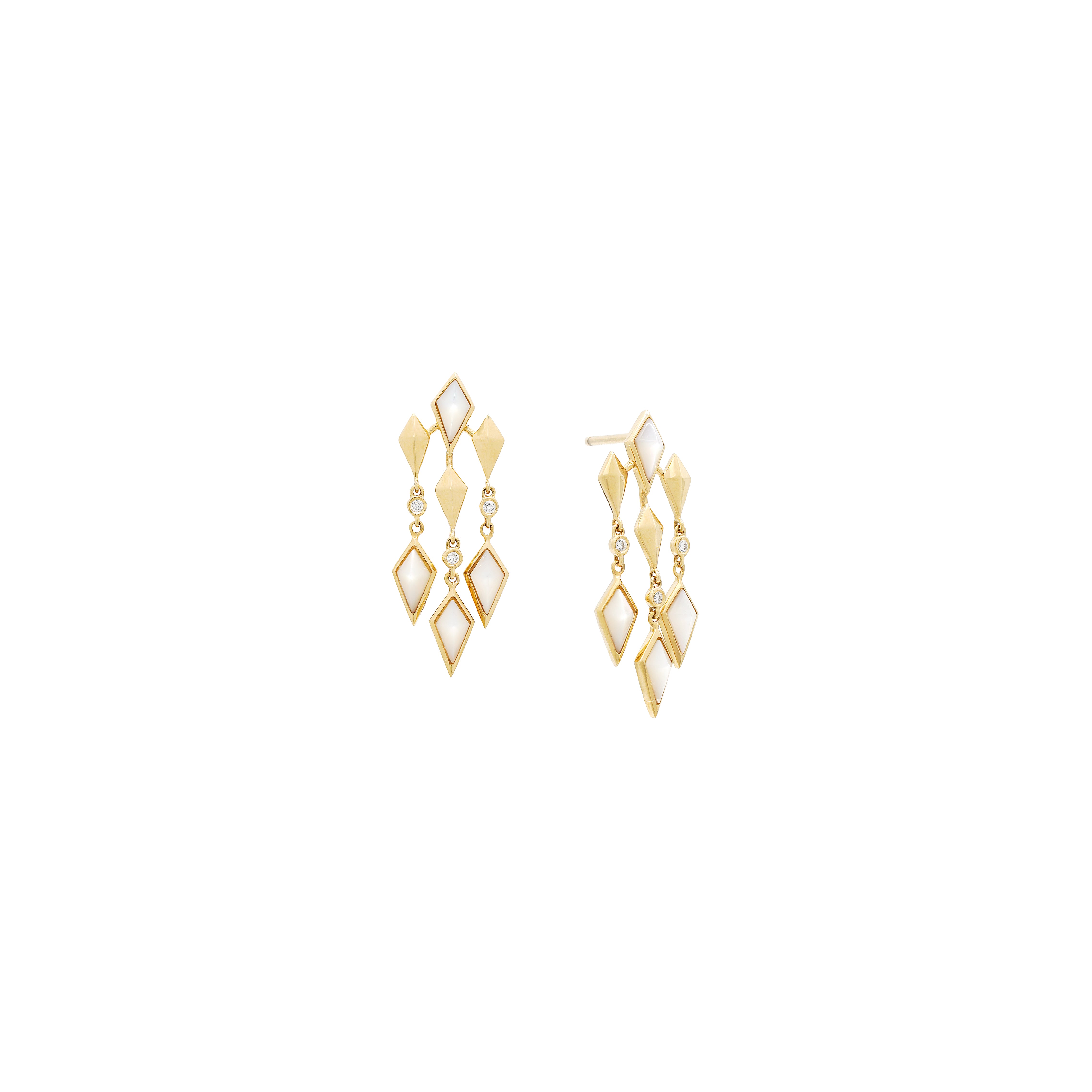 Al Merta’shah Earrings in Diamonds and Mother of Pearl