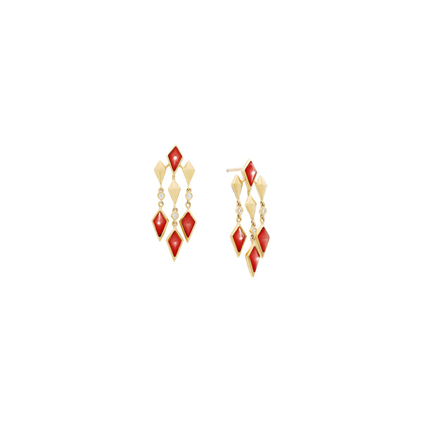 Al Merta’shah Earrings in Diamonds Red Agate