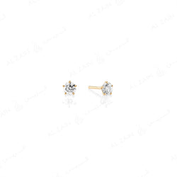 18k Solitaire Earrings in yellow Gold