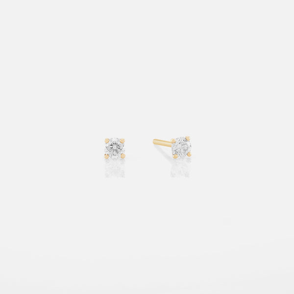 18k Solitaire Earrings in yellow Gold - Al Zain Jewellery