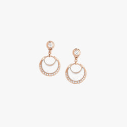 Al Hilal earrings in rose gold with mother of pearl stone and diamonds