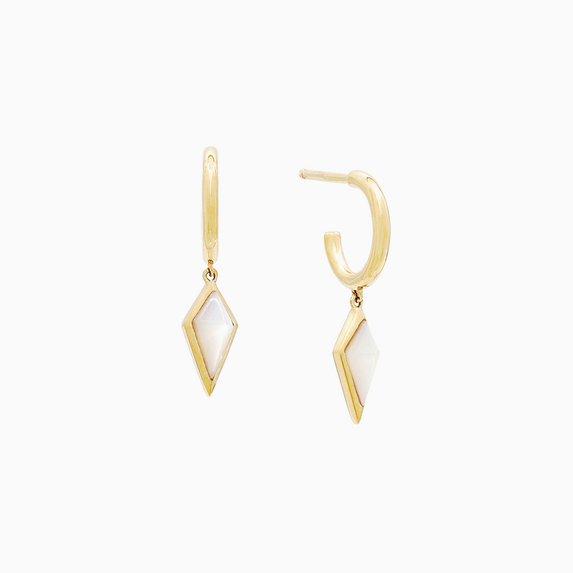 Al Zain Jewellery Al Mertashah Gold earrings with white stones on a white background