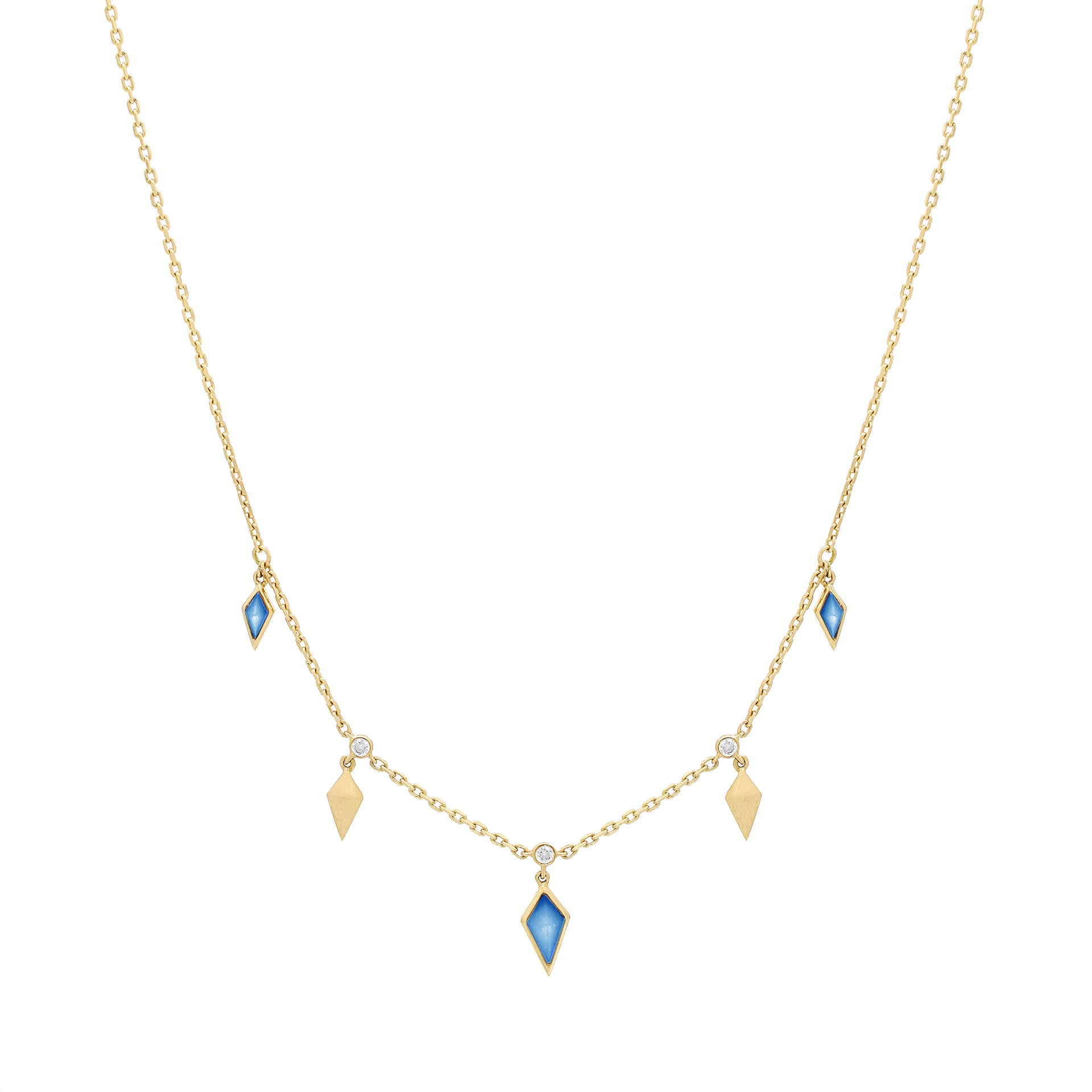 Al Merta’shah Necklace in Diamonds and Blue Agate