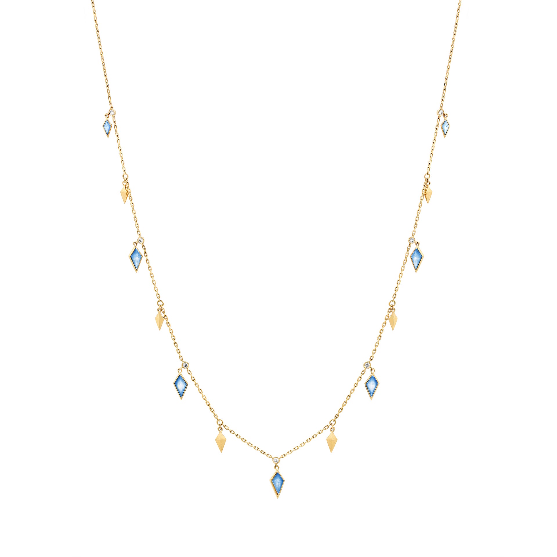 Al Merta’shah Necklace in Diamonds and Blue Agate