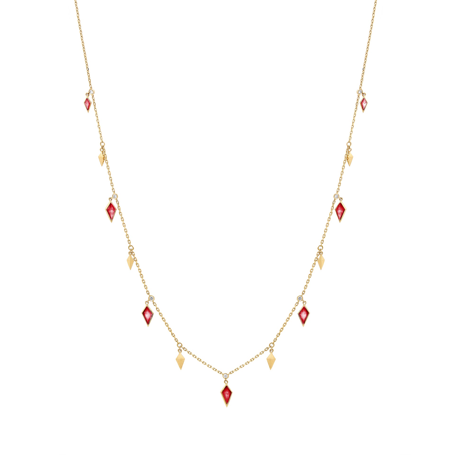 Al Merta’shah Necklace in Diamonds and Red Agate