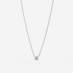 18k Solitaire Necklace in White Gold - Al Zain Jewellery