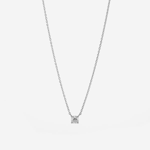 18k Solitaire Necklace in white Gold - Al Zain Jewellery
