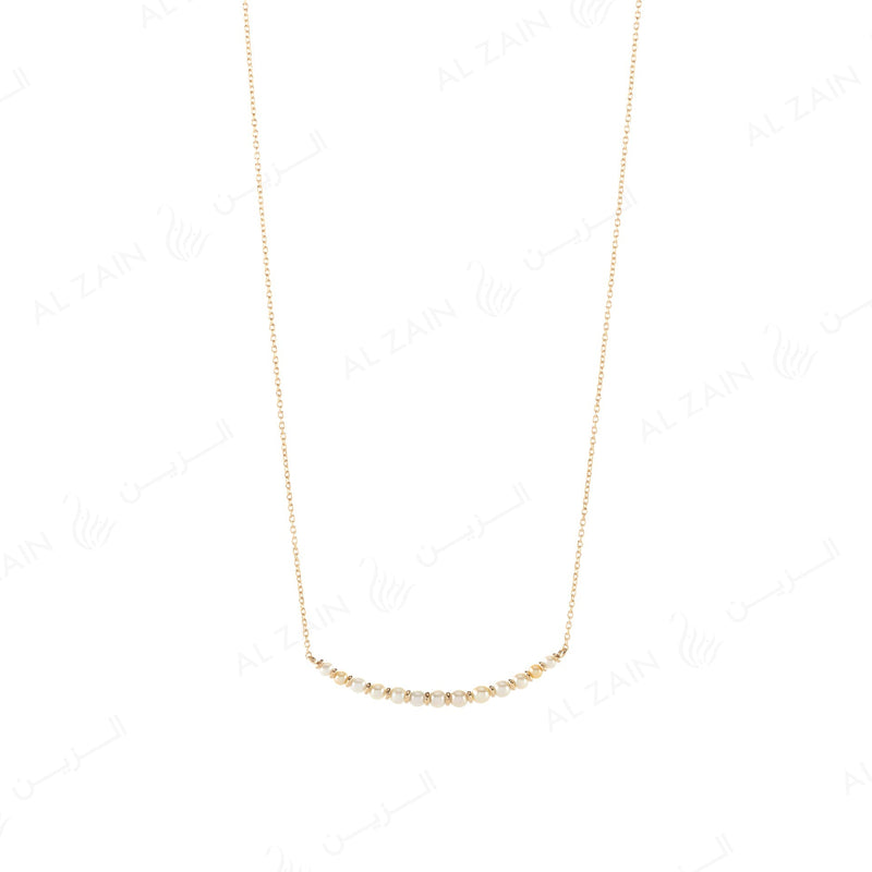 Natural Pearl Necklace in Yellow Gold