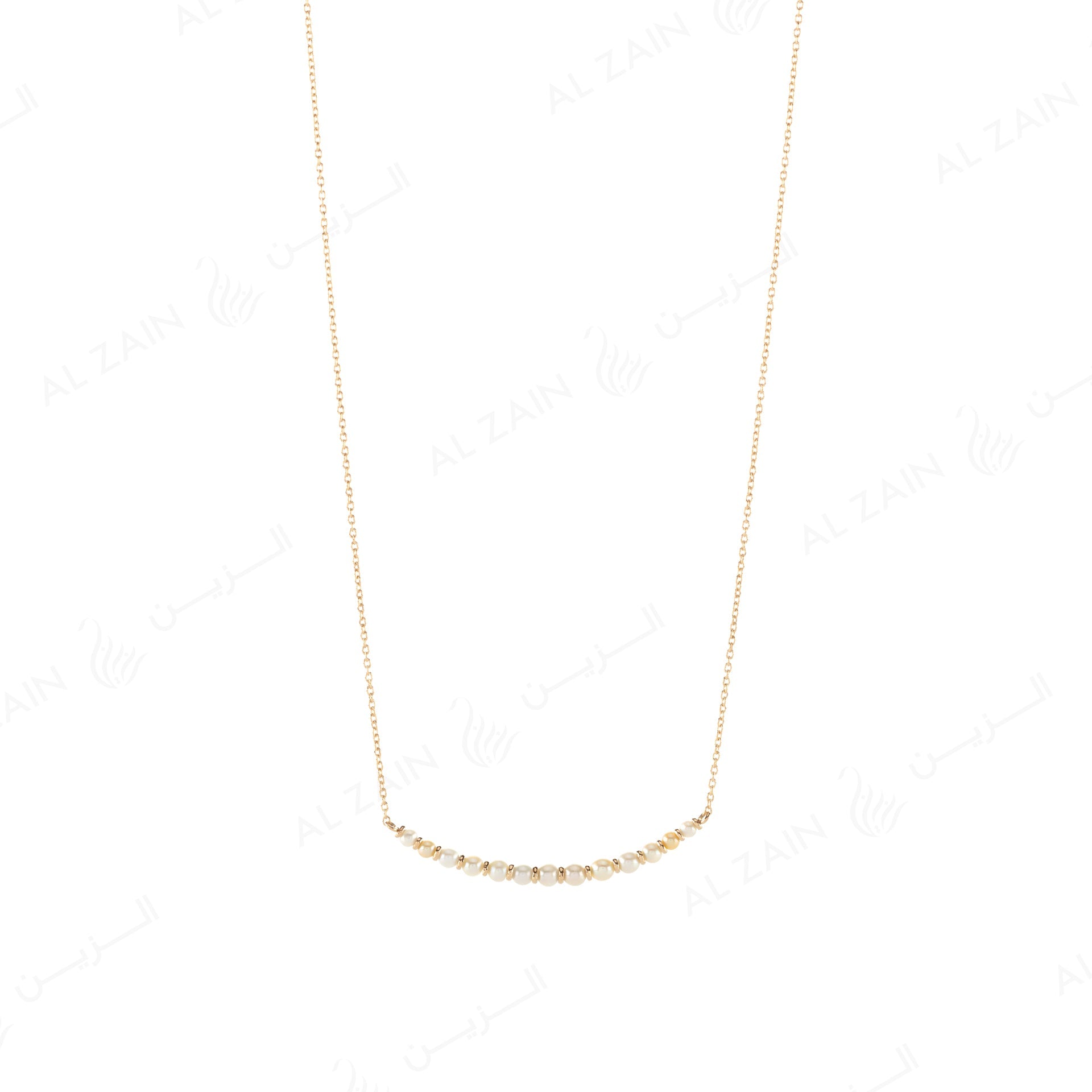 Natural Pearl Necklace in Yellow Gold
