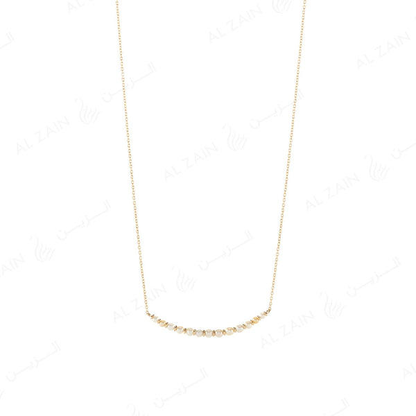 Natural Pearl Necklace in Yellow Gold