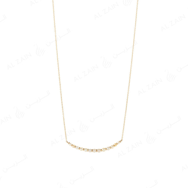 Natural Pearl Necklace in Yellow Gold