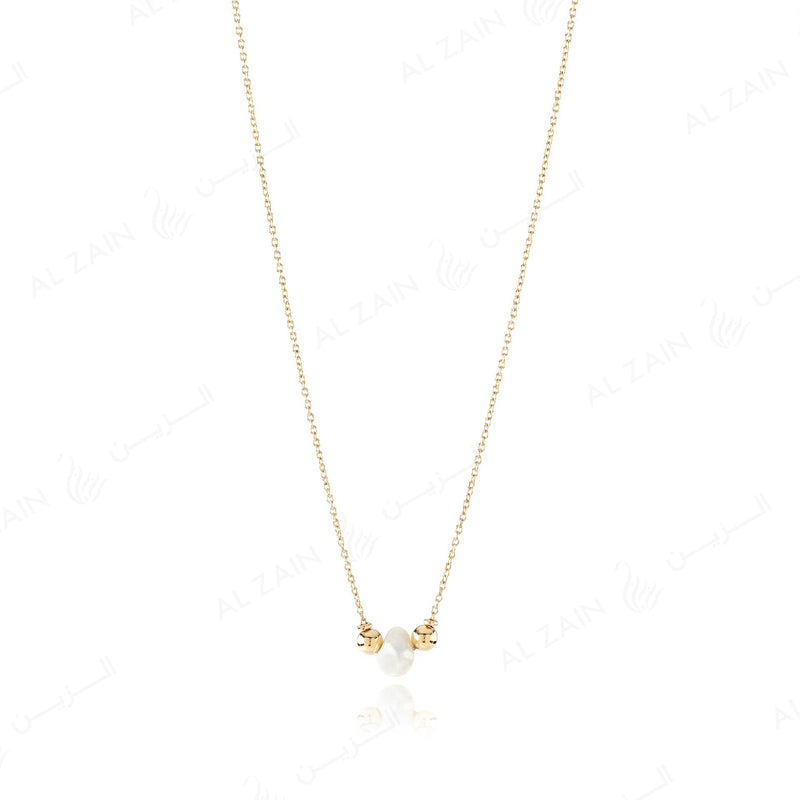 Natural Pearl Necklace in Yellow Gold