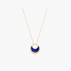Al Hilal necklace in yellow gold with lapis stones and diamonds