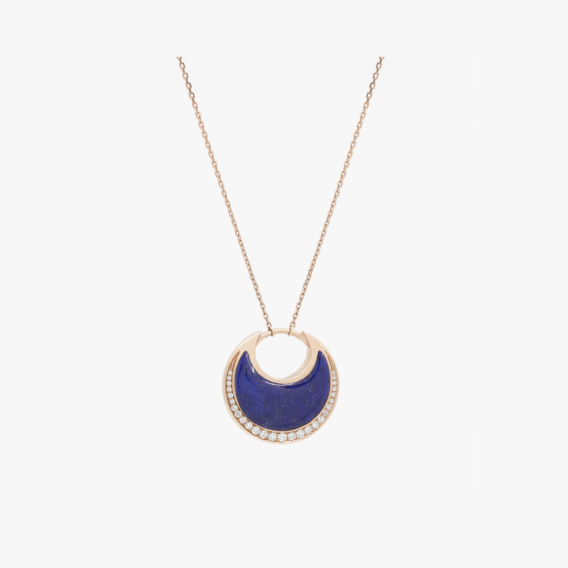 Al Hilal necklace in rose gold with lapis stones and diamonds