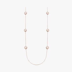 Al Hilal necklace in rose gold with mother of pearl stones and diamonds
