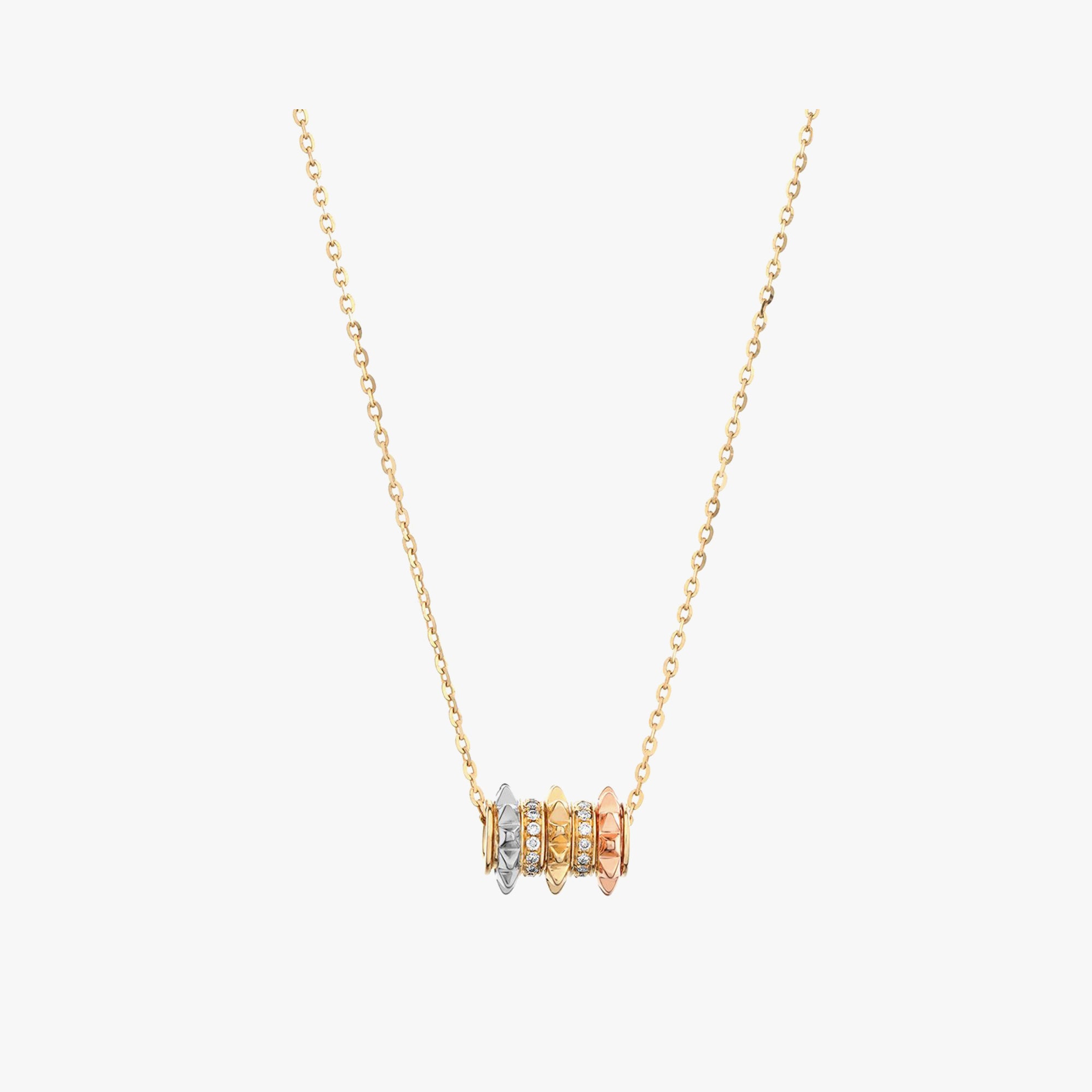 18k Hab El Hayl Evolution Necklace in Tri-Color with Diamonds
