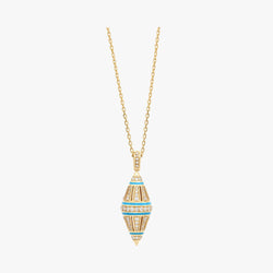 Al Merriyah Hyceram Medium Barrel Shaped Turquoise Necklace