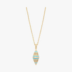 Al Merriyah Hyceram Small Barrel Shaped Turquoise Necklace