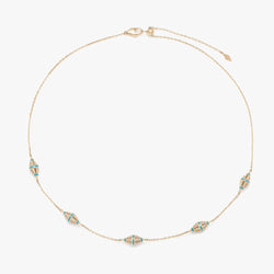 Al Merriyah Hyceram Choker Necklace in Yellow Gold with Diamonds