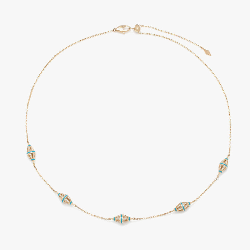 Al Merriyah Hyceram Choker Necklace in Yellow Gold with Diamonds