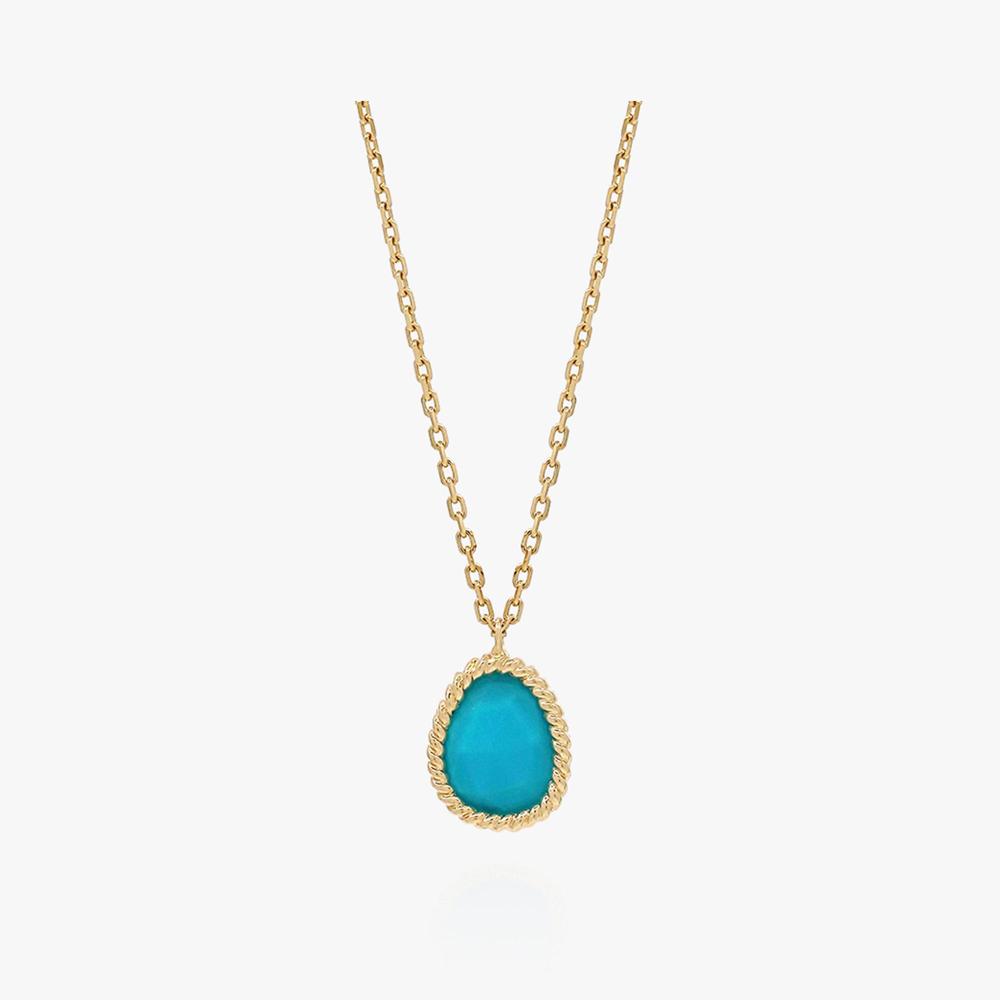 Nina Mariner Necklace In 18 Karat Yellow Gold With Petite Turquoise Stone